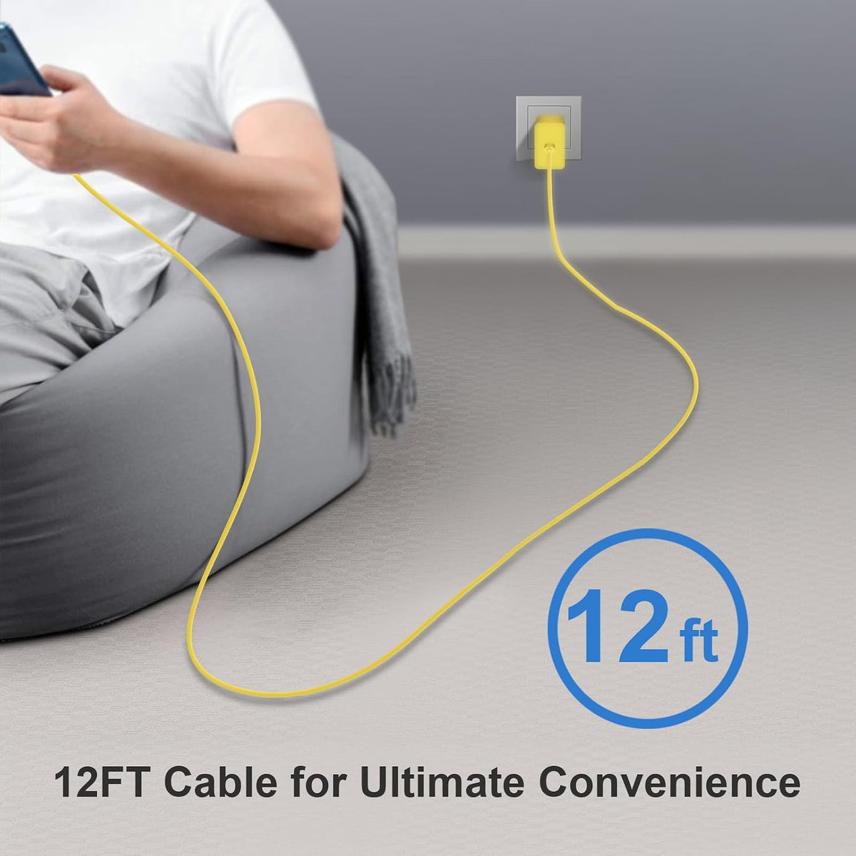 Cargador USB C tipo C cargador de carga rápida 12FT 45W Samsung