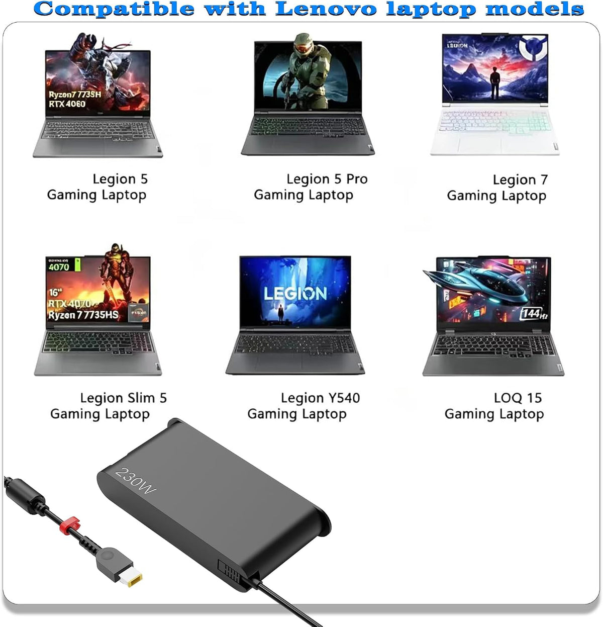 Cargador de 230W para Lenovo Legion 5 5i 5P 7 7i