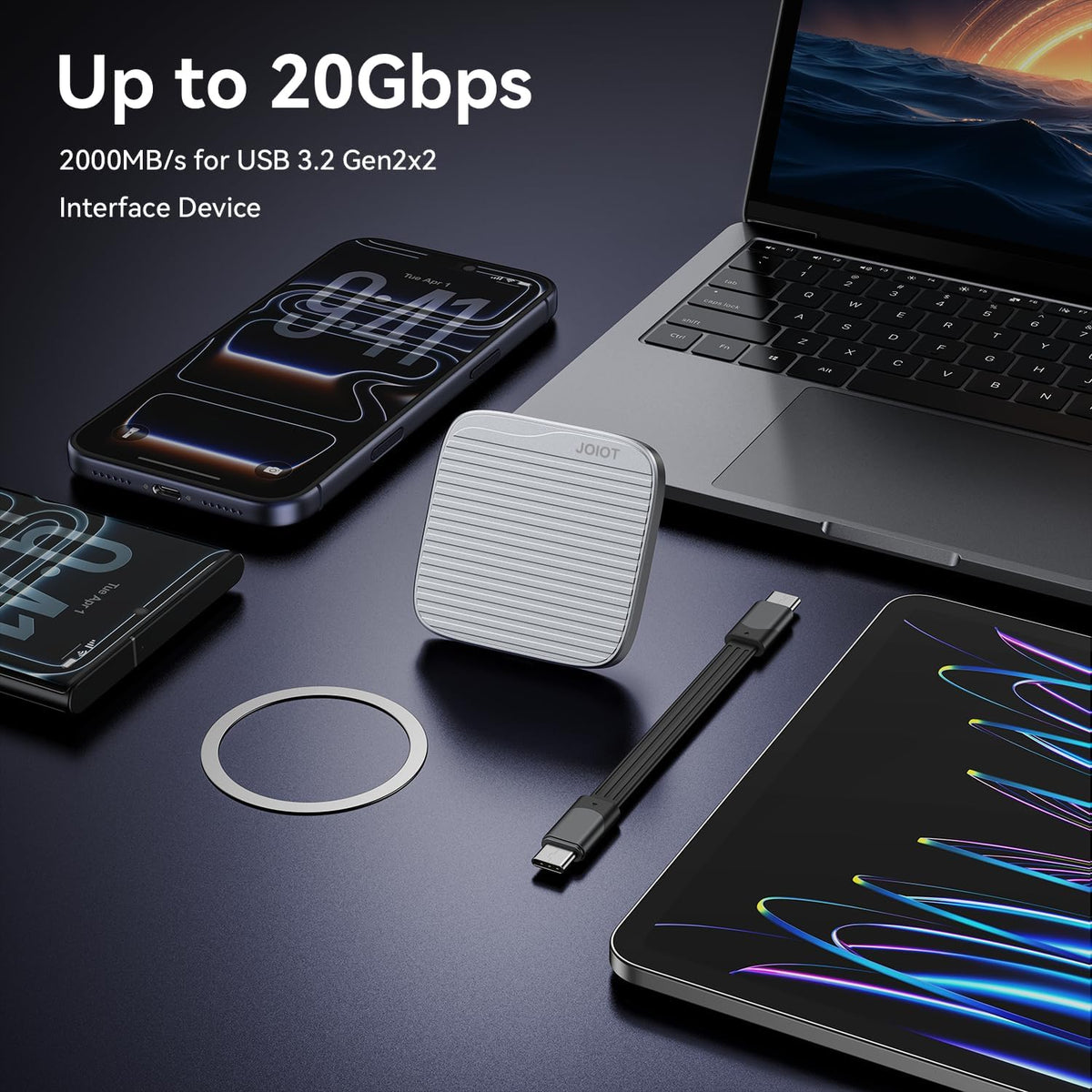 JOIOT SSD externo de 2 TB SSD magnético portátil SSD USB 3.2 Gen 2x...