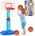 Aro de Baloncesto para Niños Pequeños de Interior para Edades 1-3, Aros de Baloncesto Ajustables para Niños, Mini Aro de Baloncesto con 3 Pelotas para Exterior junto a la Piscina, Juguetes Deportivos