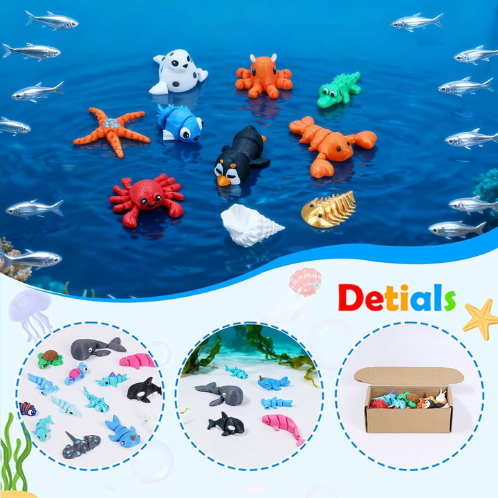 ResinGlow 25 juguetes de animales marinos impresos en 3D