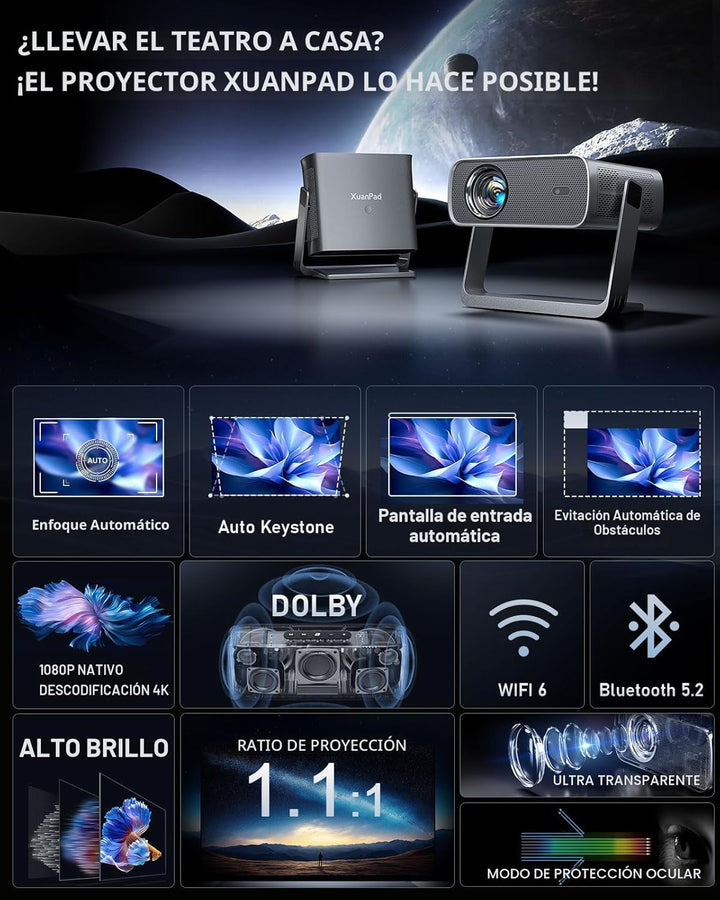 Aplicación con licencia oficial y enfoque automático: proyector est...