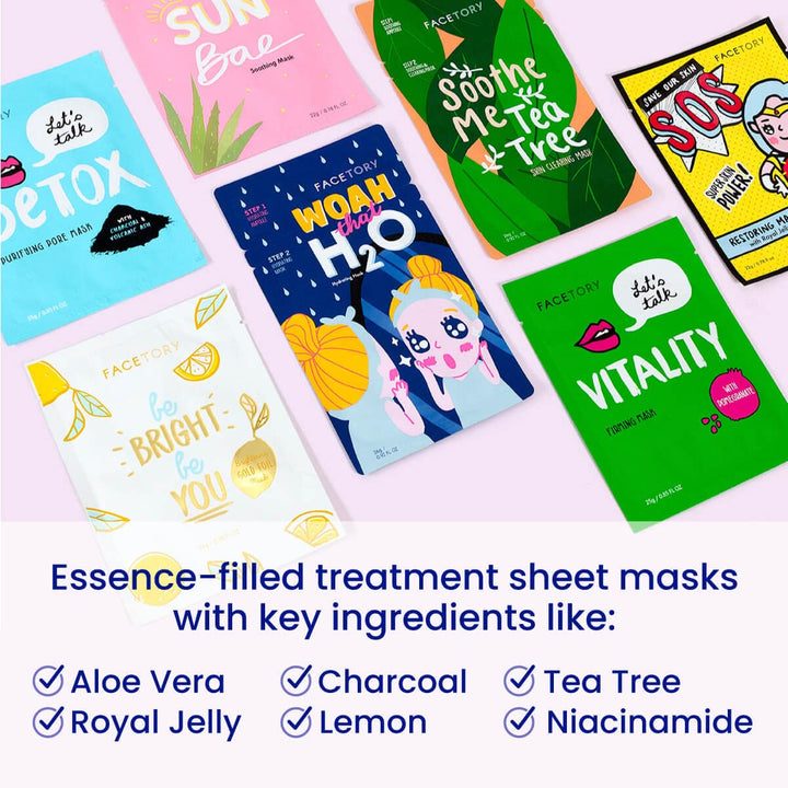 FACETORY K Beauty - Mascarilla facial para el cuidado de la piel, l...