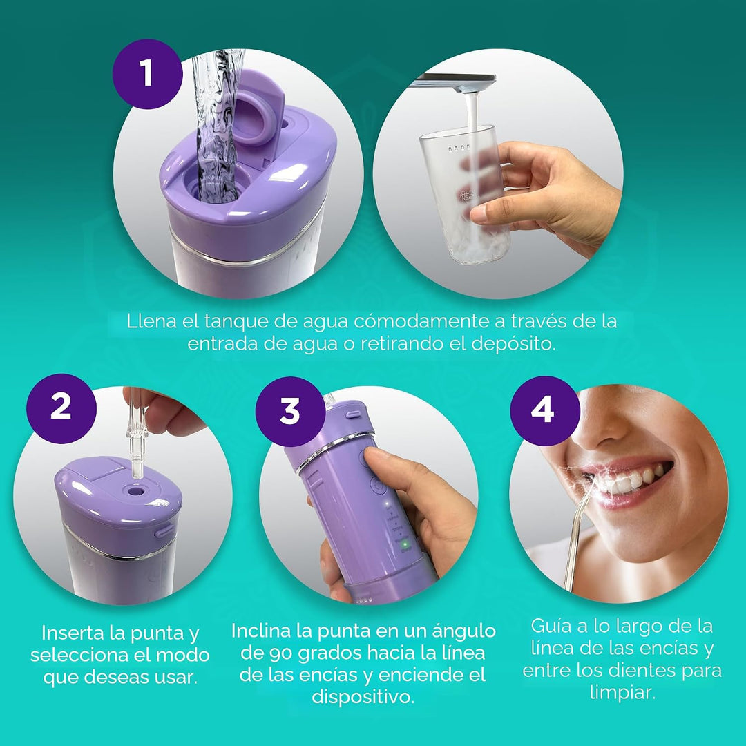 GuruNanda Mini irrigador de agua de viaje \u2013 Irrigador oral ina...