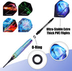 WIN.MAX Darts Punta de plástico 12 unidades Dardos de punta blanda para tablero electrónico de dardos