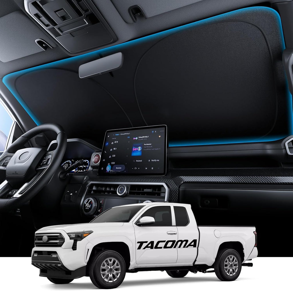 Wigoo Parasol para parabrisas Toyota Tacoma, ajuste personalizado, se