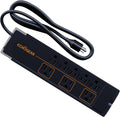 ECHOGEAR ShockBlocker Regleta de Protección contra Sobretensiones de 8 Tomas - Diseño Delgado Puede Alimentar y Proteger Toda tu Configuración de TV, Oficina o Juegos - Supresor de Sobretensiones