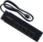 ECHOGEAR ShockBlocker Regleta de Protección contra Sobretensiones de 8 Tomas - Diseño Delgado Puede Alimentar y Proteger Toda tu Configuración de TV, Oficina o Juegos - Supresor de Sobretensiones