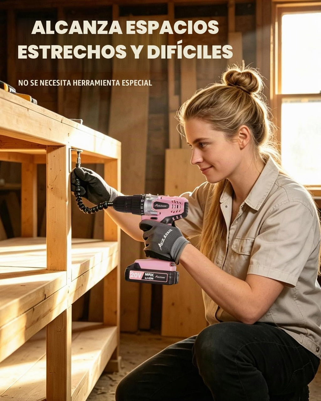 AVID POWER Juego de taladro inalámbrico de 20 V para proyectos de bricolaje en el hogar y principiantes, taladro eléctrico ligero con cargador de batería y 22 brocas, velocidad variable, portabrocas