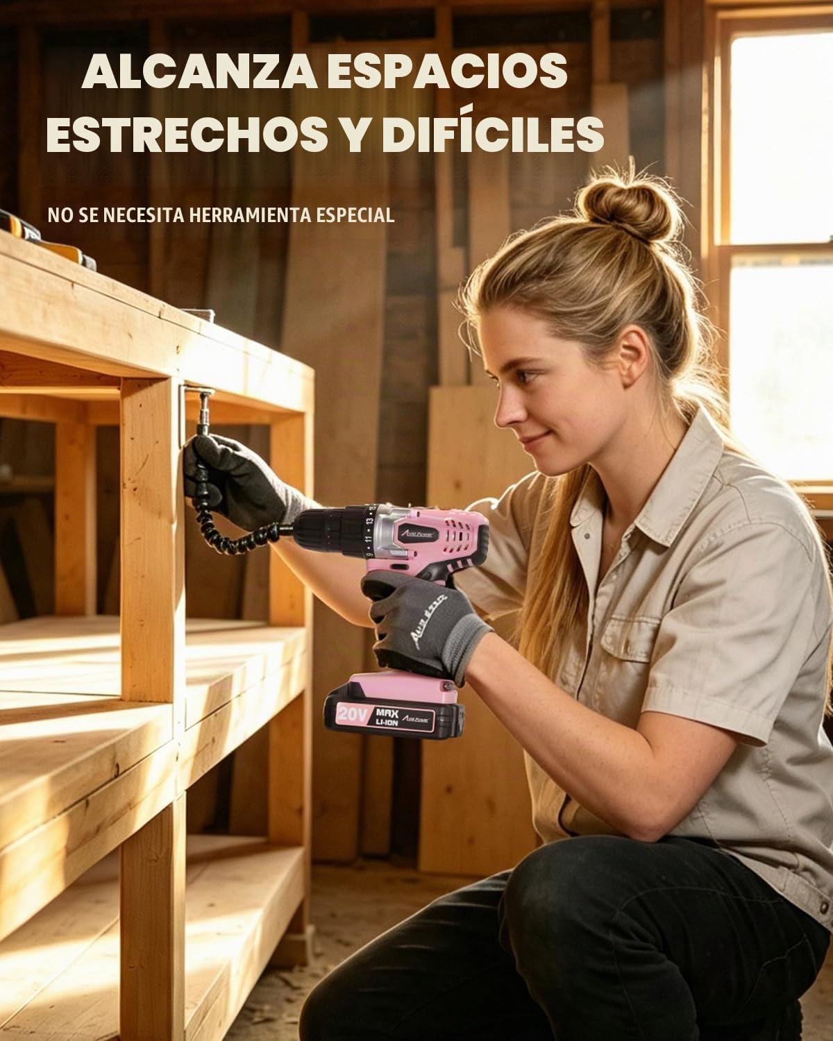 AVID POWER Juego de taladro inalámbrico de 20 V para proyectos de bricolaje en el hogar y principiantes, taladro eléctrico ligero con cargador de batería y 22 brocas, velocidad variable, portabrocas