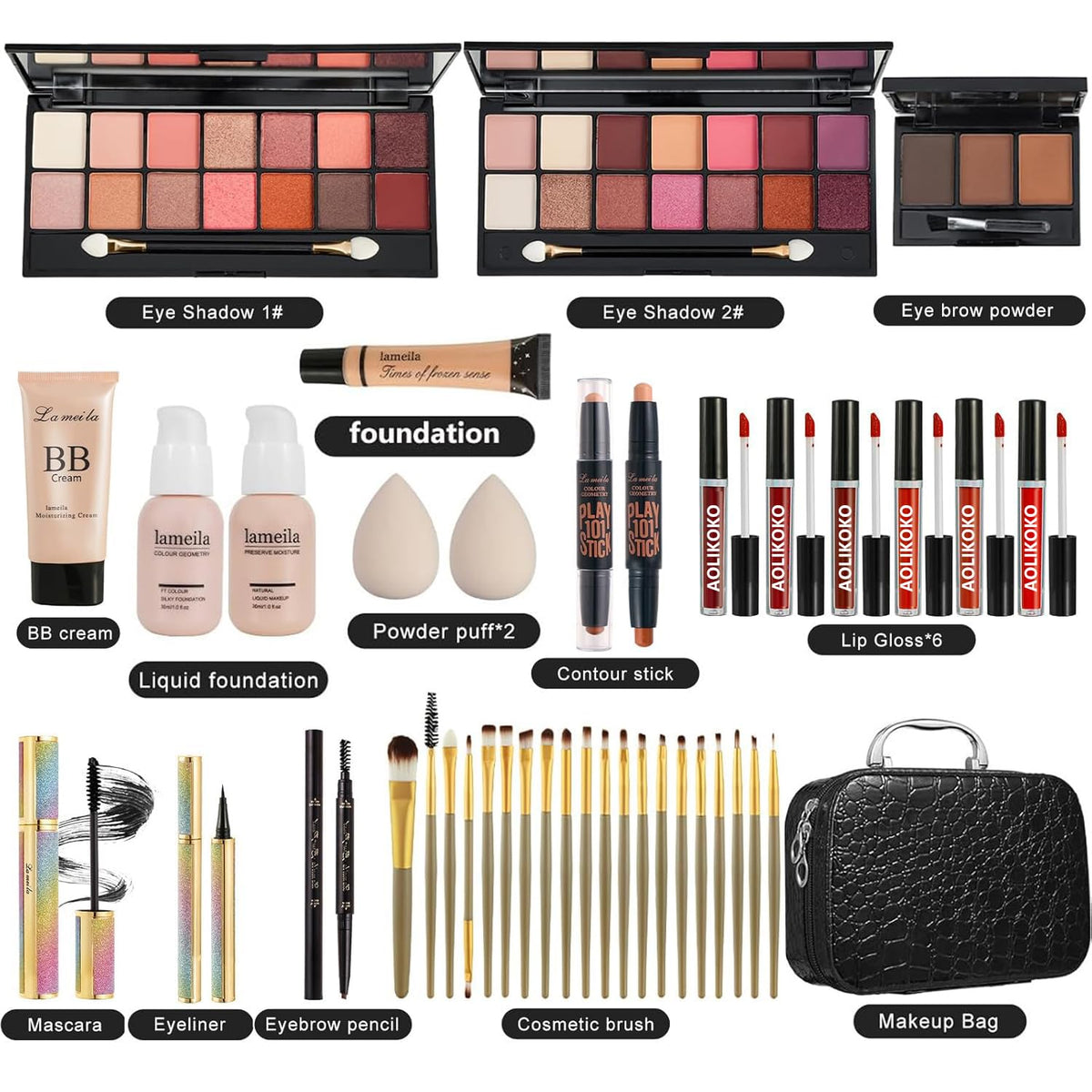 Kit completo de maquillaje todo en uno para mujeres, incluye paleta...