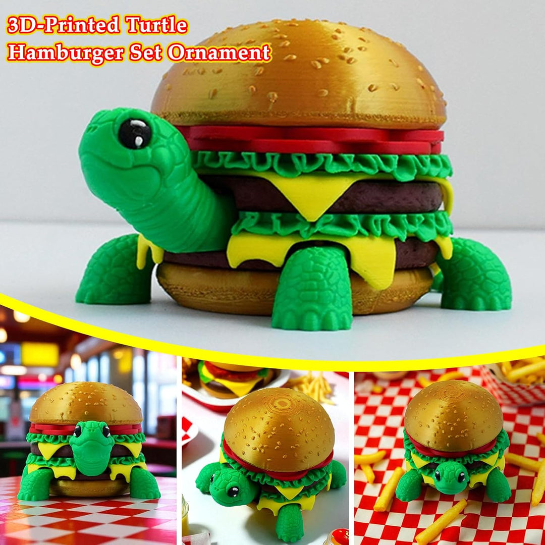 Kizcmvre Juego de hamburguesa de tortuga impresa en 3D