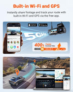Vantrue N4 Pro S 4K Cámara de tablero de 3 canales, triple cámara STARVIS 2