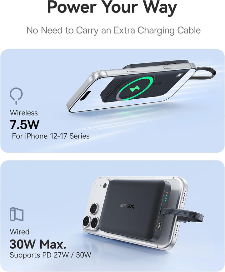 Baseus - Banco de energía Magsafe de 10,000 mAh, cargador portátil...