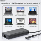 Cargador portátil de 150 W para HP ZBook OMEN Victus Pavilion Blue Tip