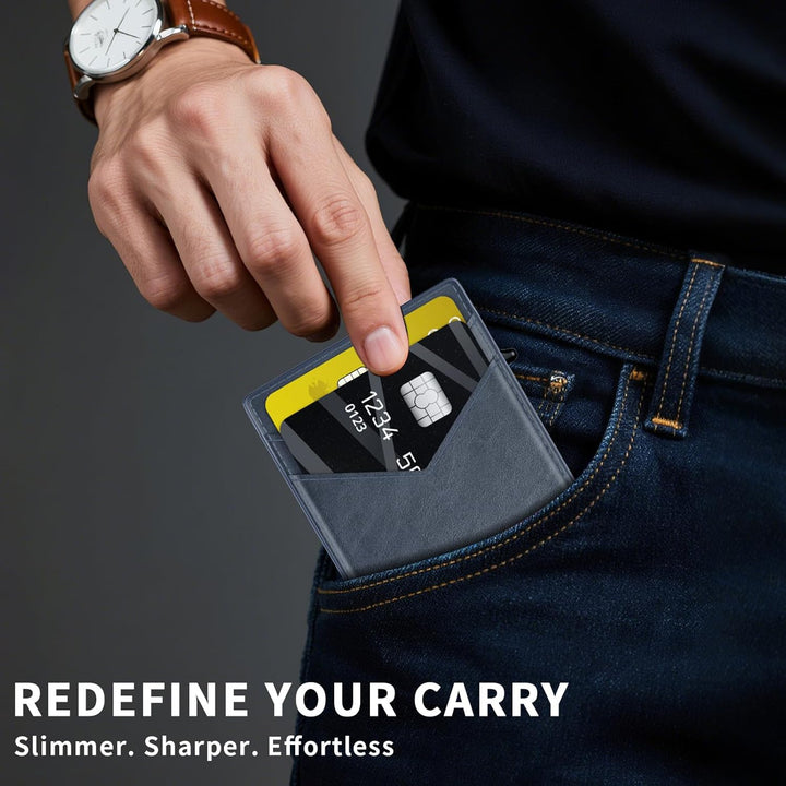 KISUEDZP Cartera delgada para hombre con bloqueo RFID, soporte de m...