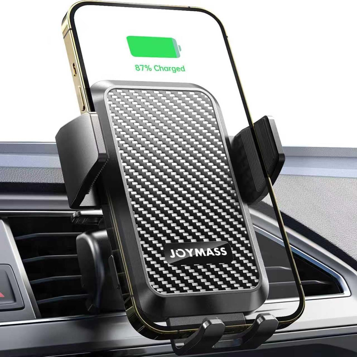 Cargador inalámbrico para automóvil, carga rápida de 15 W, cargador de automóvil con sujeción automática para teléfono celular, soporte de ventilación para iPhone 15 14 13 12 Mini Pro Max 11 XR XS X, Samsung Galaxy S23 Ultra S22 S21+ Note 20, etc