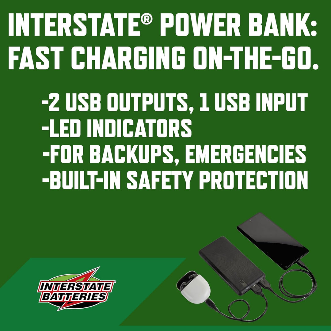 Interstate Batteries Cargador portátil, banco de energía de 20,000...