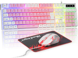BlueFinger Combo de teclado RGB para juegos y mouse retroiluminado,...