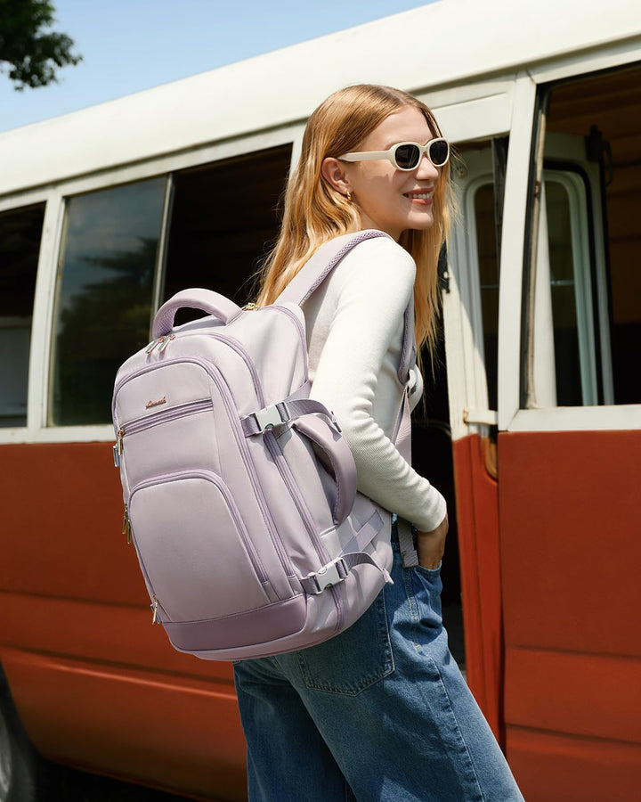 LOVEVOOK Mochila de viaje para mujer y hombre, Púrpura claro, Mochi...