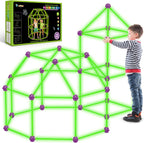 140 Pack Kits de Construcción de Fuertes con Brillo en la Oscuridad para Niños de 4, 5, 6, 7, 8+ Años de Edad, Juguetes de Construcción STEM para Castillos, Túneles, Regalos Ideales para