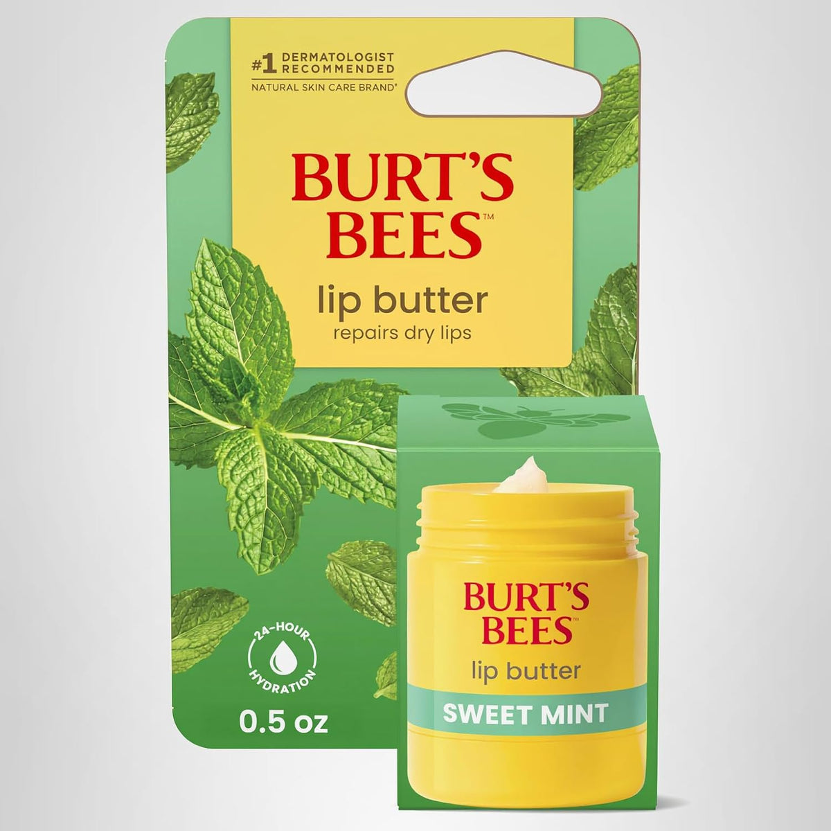 Burt's Bees Mantequilla labial de menta dulce, repara los labio...
