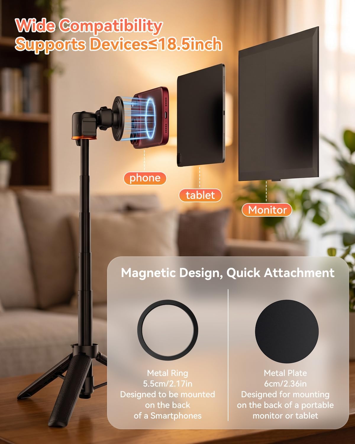 Soporte de viaje portátil actualizado para monitor/iPad/mesa/iPhone