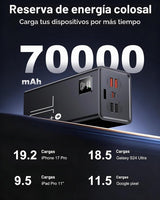 Relliphent Cargador portátil de 70000 mAh, 30 W PD QC 3.0 cargador...