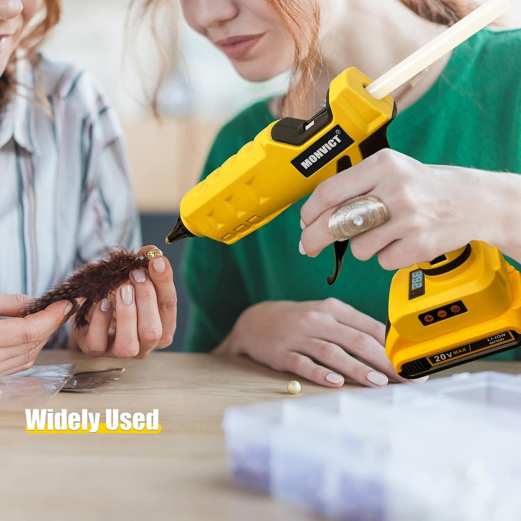 Pistola de pegamento sin cable para batería Dewalt 20V, pistola de pegamento caliente eléctrica portátil de tamaño completo de 100W de potencia eléctrica con temperatura digital ajustable