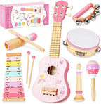 Juego de guitarra para niños pequeños, instrumentos musicales de madera