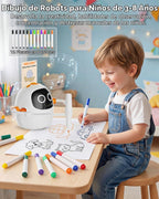 Robot de dibujo para niños, máquina educativa interactiva recargable del