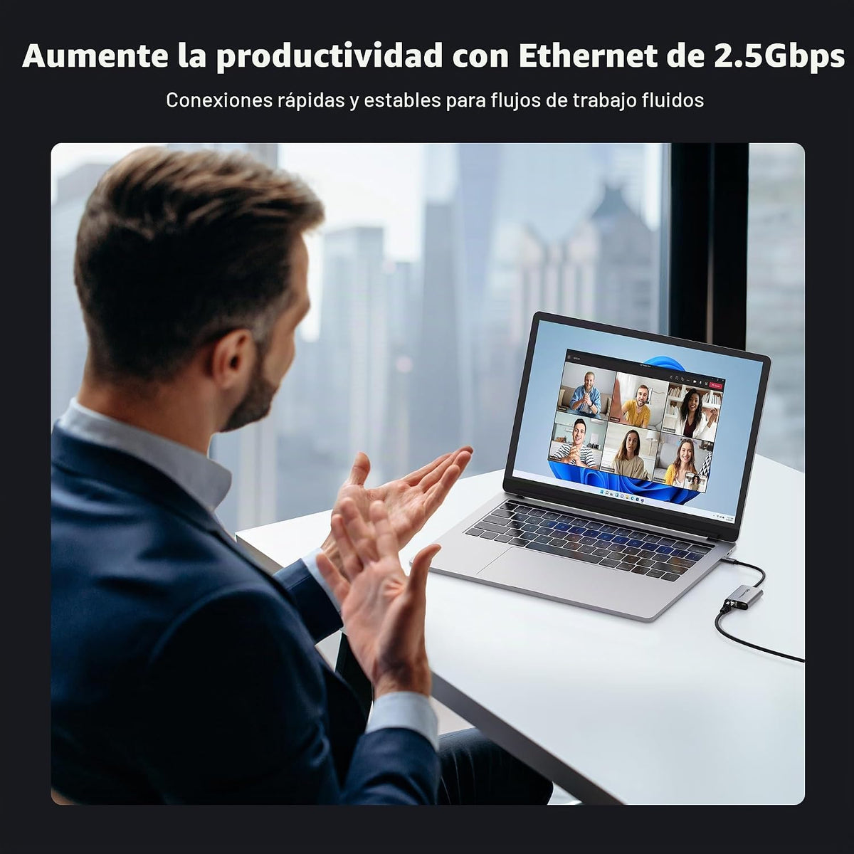 Cable Matters Adaptador USB C a Ethernet de 2,5 Gb con carga de 140 W