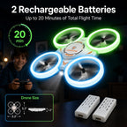 Drone para niños Luz LED RC Quadcopter Hélice Protección Completa Fácil