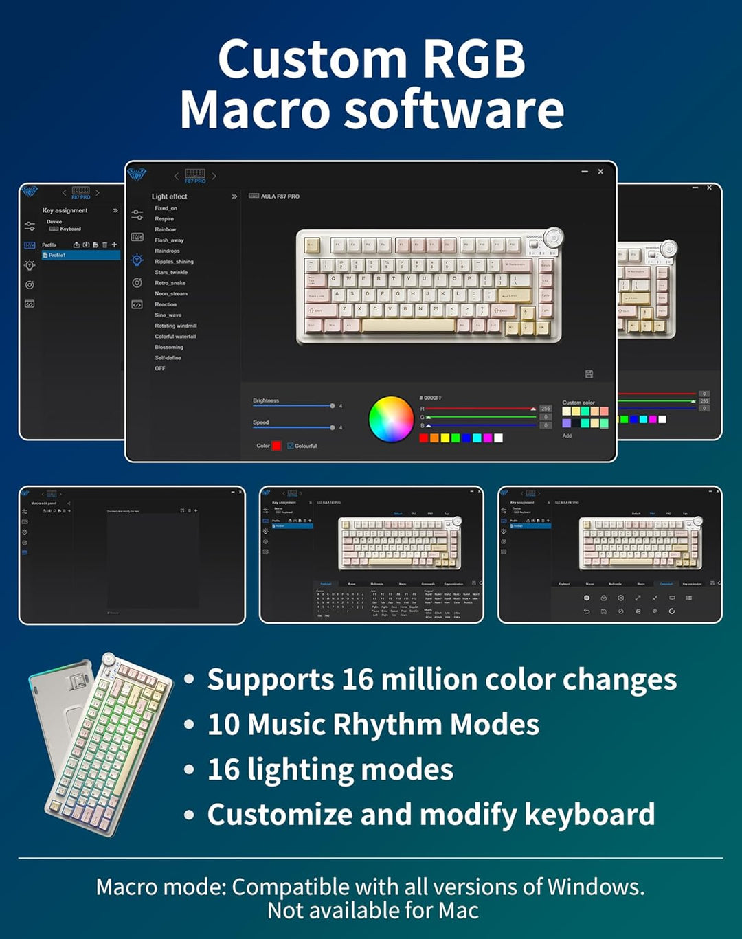 Aula AU75 Teclado mecánico inalámbrico, teclado para juegos con jun...