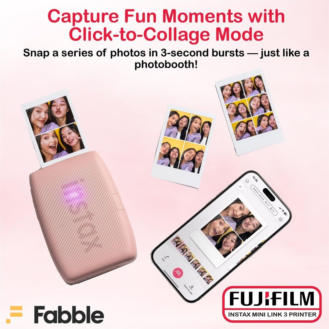 Fujifilm Impresora Instax Mini Link 3 para smartphone, paquete Rosa...