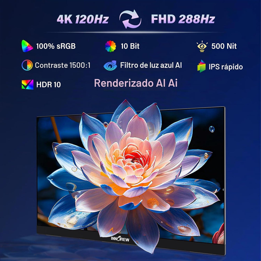 InnoView Monitor de 27 pulgadas de modo dual 4K UHD 120Hz\/FHD 288H...
