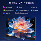 InnoView Monitor de 27 pulgadas de modo dual 4K UHD 120Hz\/FHD 288H...