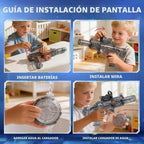 Pistola de agua eléctrica, adecuada para niños y adultos, tanque de agua de gran capacidad, luz LED con efecto de llama bozal, piscina al aire libre, juguete de batalla de playa (M416-negro)