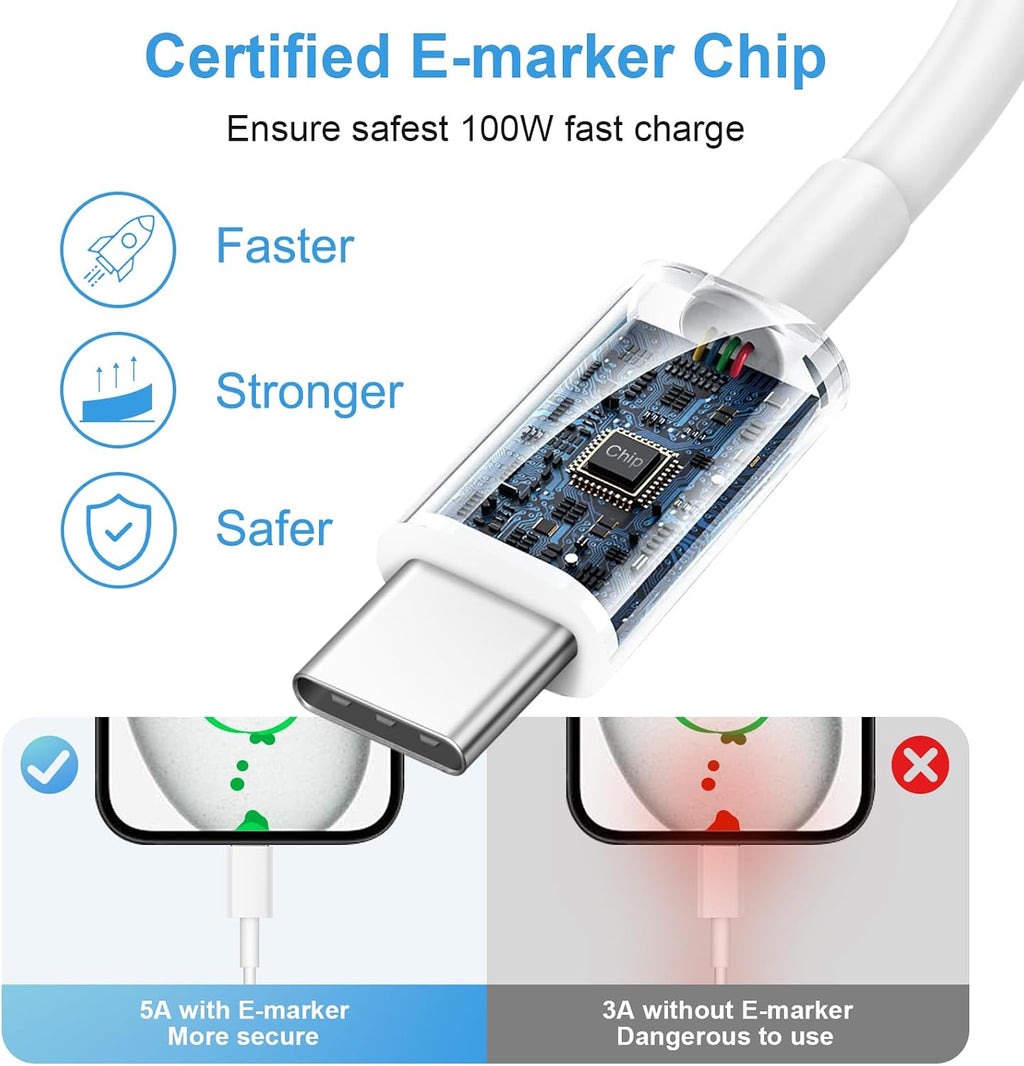 iPhone 18 17 16 15 Cargador Carga Rápida 3Pack Cargador USB C Type C