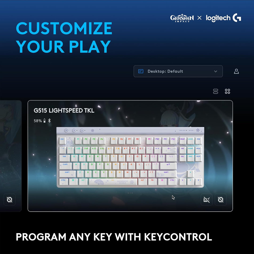 Logitech G515 Teclado inalámbrico para juegos TKL, perfil bajo, edi...