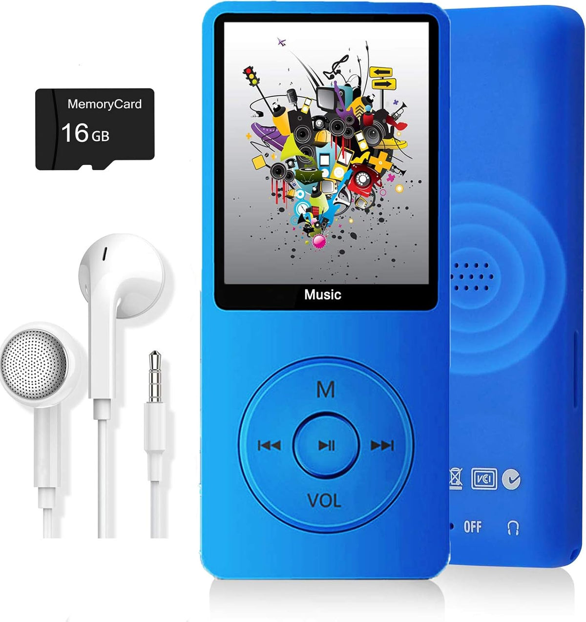 MP3 Player, Music Player with 16GB Micro SD Card, Build-in Speaker\...