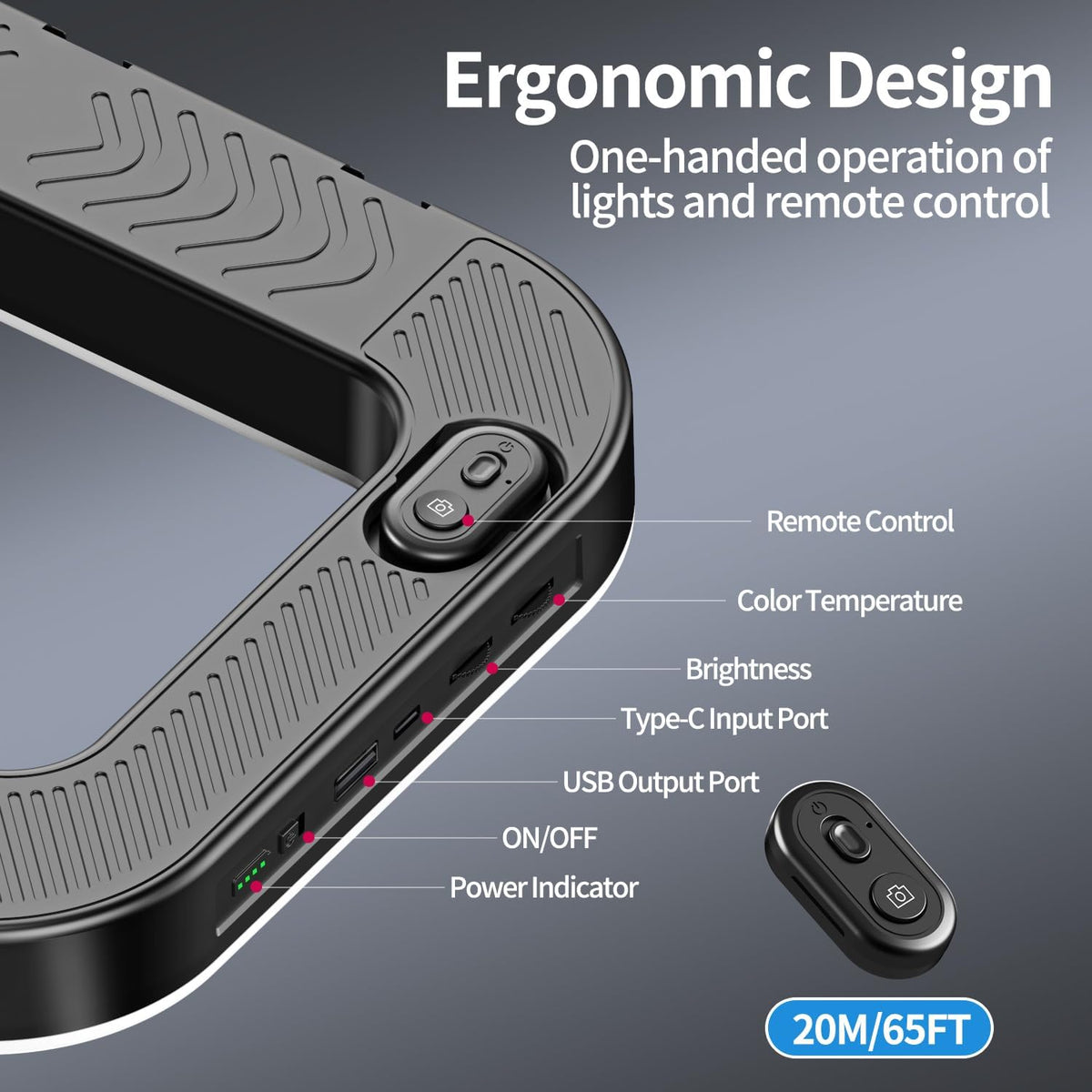 Luz de teléfono celular para grabación de video, estabilizador de teléfono de mano con luz, anillo de luz LED de 8000 mAh para teléfonos selfies, soporte de teléfono inteligente para cámara, cámara de acción, vlog, TikTok