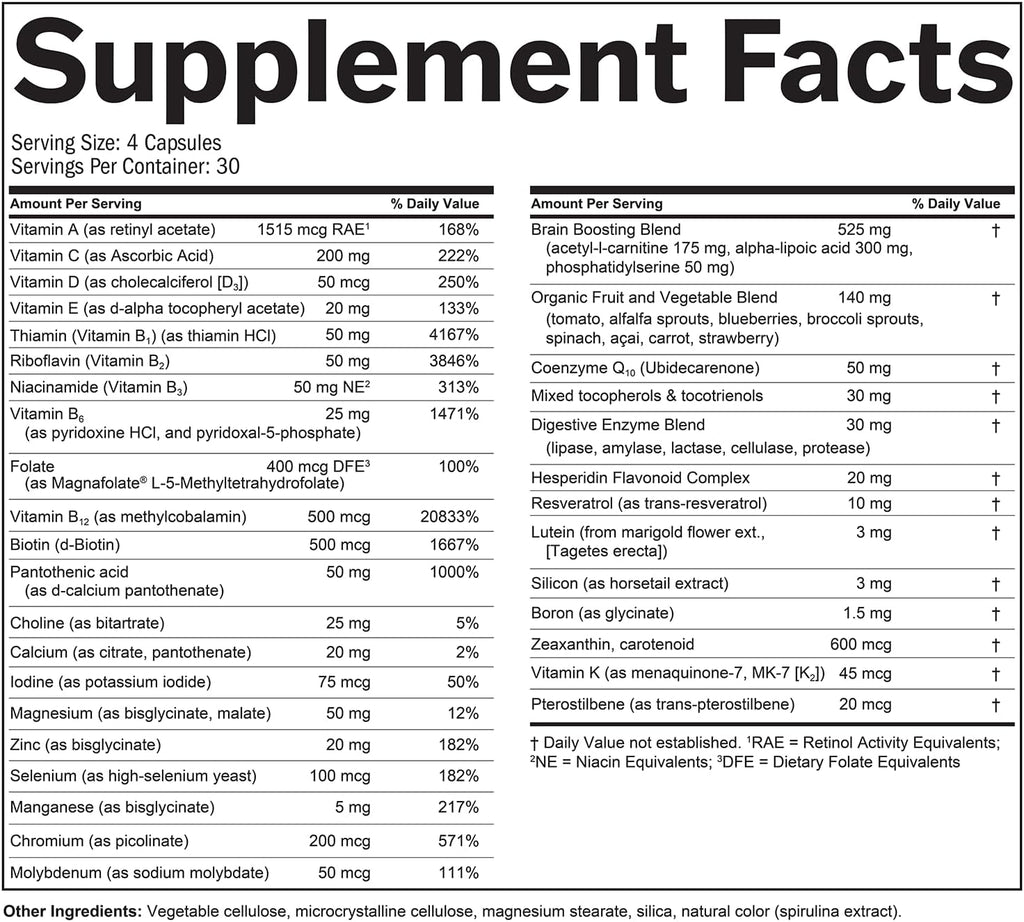 BrainMD Dr. Amen NeuroVite Plus - 120 cápsulas, paquete