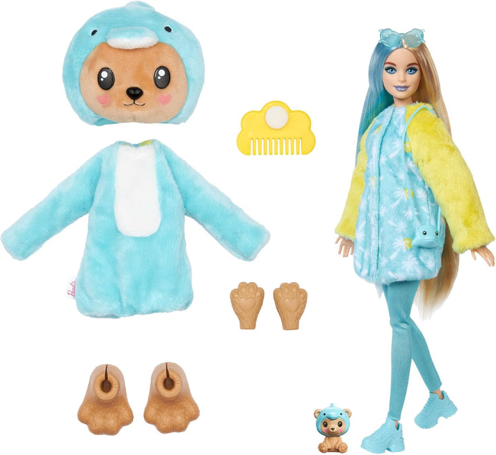 Muñeca Barbie Cutie Reveal y Accesorios con Disfraz de Animal y 10...