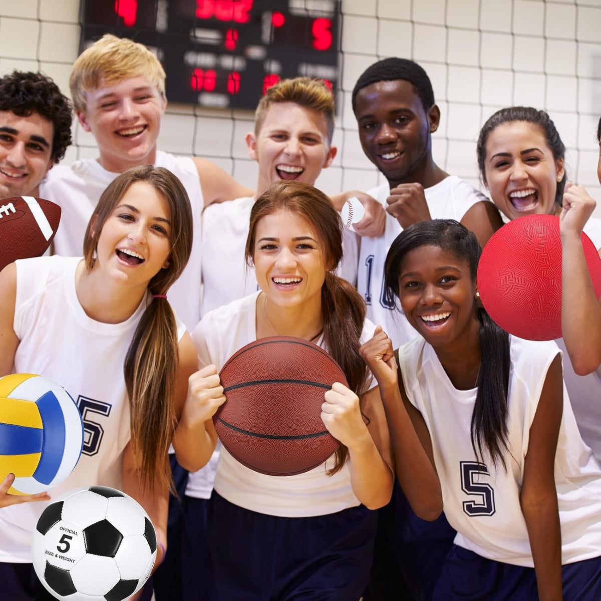 Deekin Juego de 12 pelotas deportivas surtidas para jóvenes y adultos