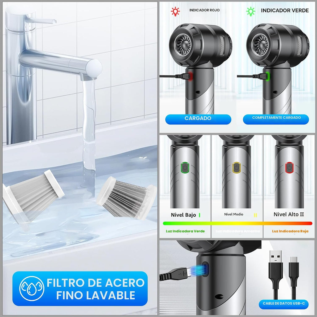 Aspiradora de coche portátil inalámbrica, mini aspiradora, aspiradora de mano inalámbrica