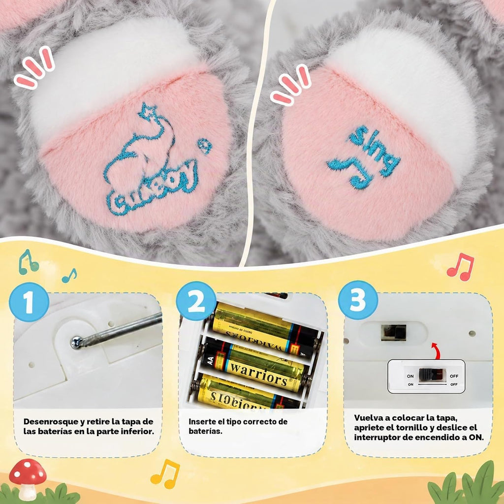 Peek A Boo Elephant - Juguete interactivo de peluche para cantar