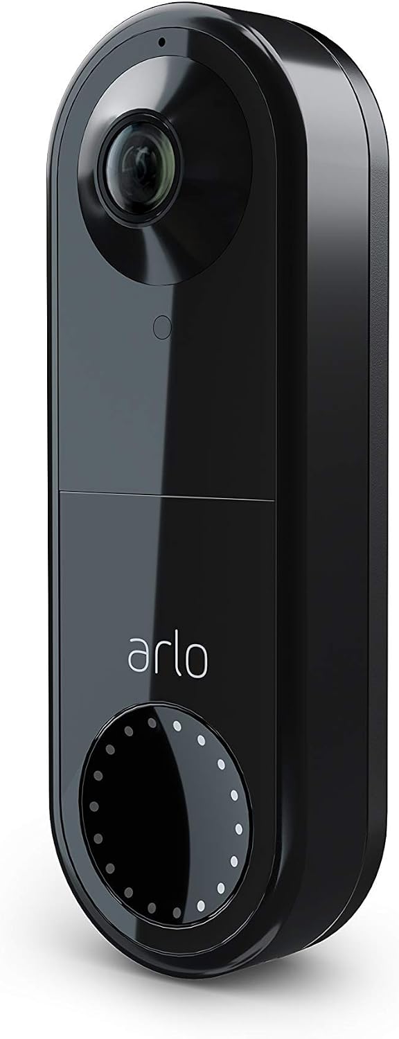 Arlo Video Timbre | Calidad de vídeo HD, audio de 2 vías, detección de paquetes | detección de movimiento y alertas | sirena incorporada | visión nocturna | fácil instalación (se requiere cableado existente para timbre de puerta) | AVD1001B (renovado)