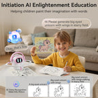 Robot de dibujo AI para niños, con aplicación, más de 10000 imágenes generadas por IA gratis, juguetes educativos de aprendizaje para niños y niñas de 3 a 8 años, juguete de pintura ilustrada con IA
