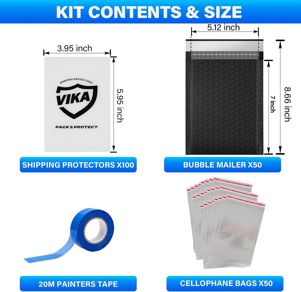 VIKA Kit de envío de tarjetas coleccionables - Suministros completos de